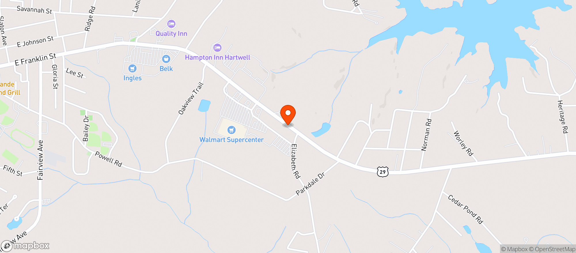 Map showing Walmart Supercenter