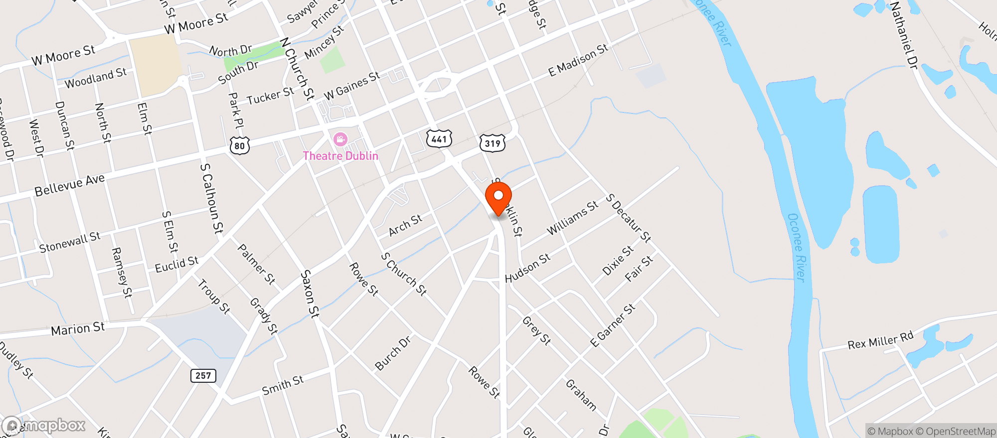 Map showing Southside Package Shop
