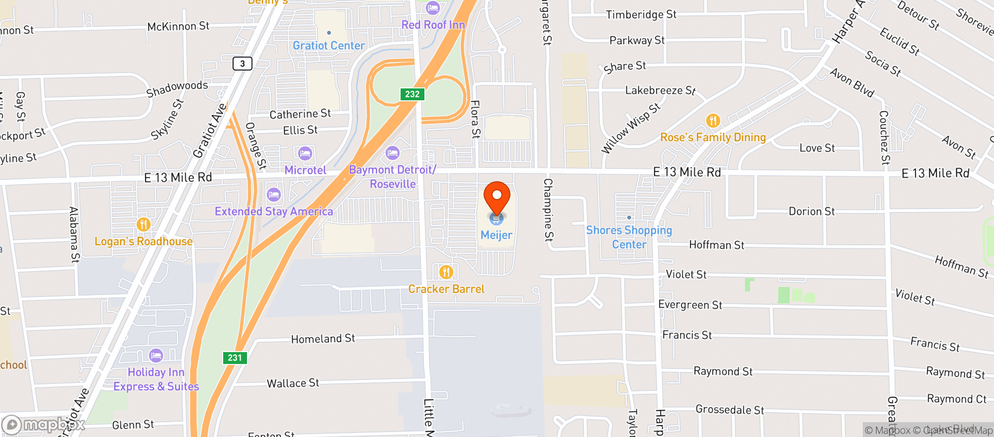 Map showing MEIJER #63