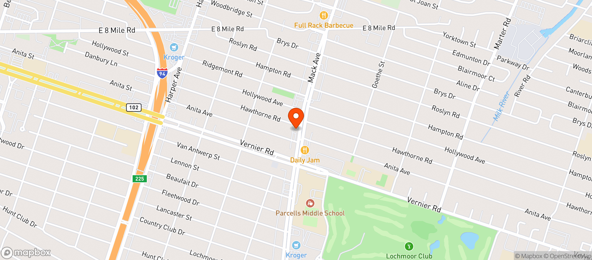 Map showing Woods Fine Wine & Spirits