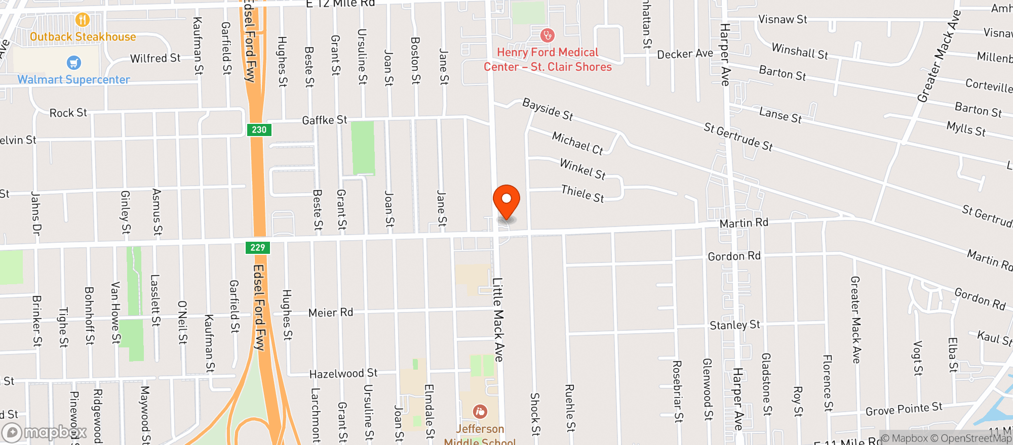 Map showing Mack Liquor