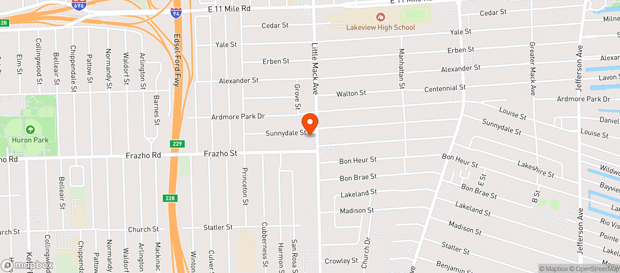 Map showing St Clair Beverage