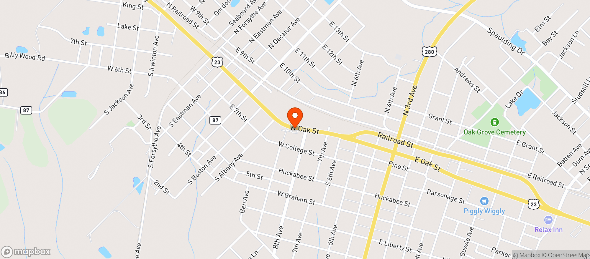 Map showing Circle K