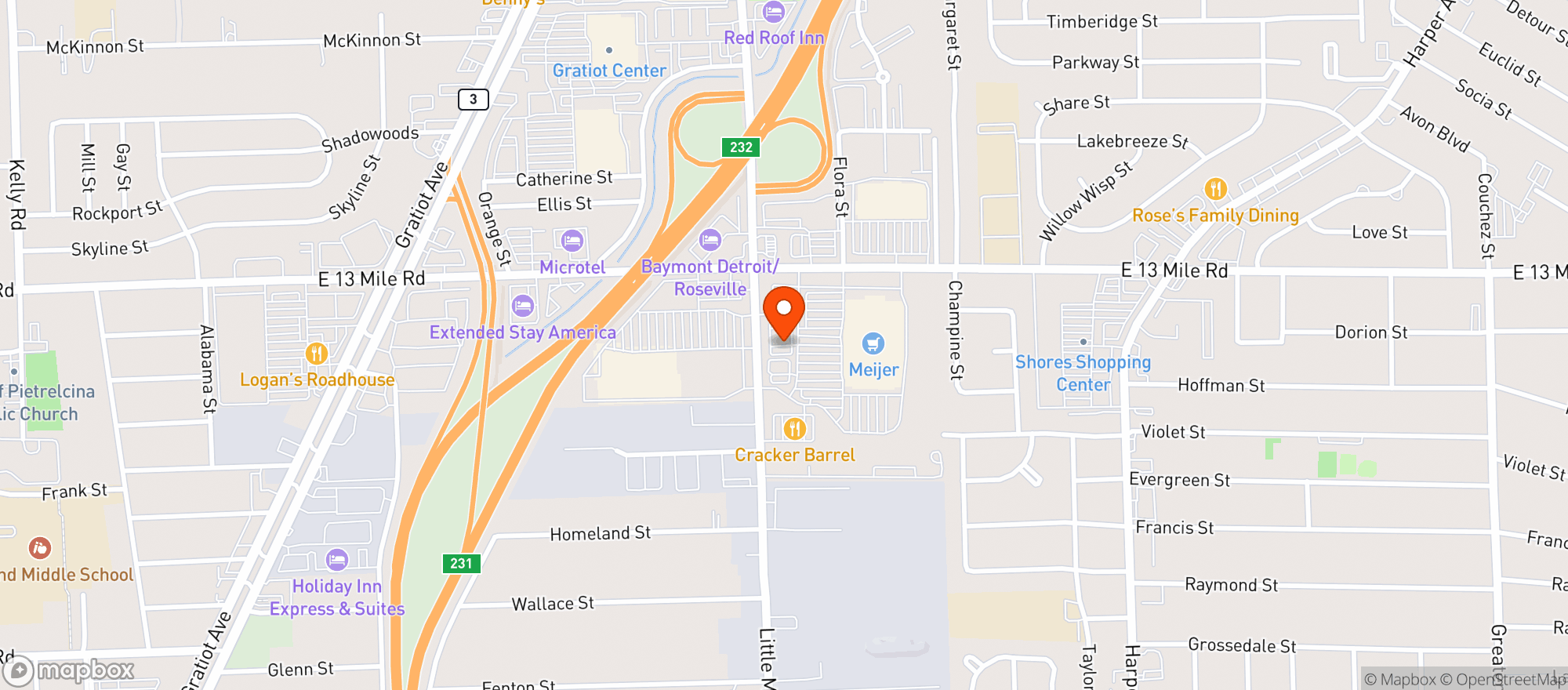 Map showing MEIJER