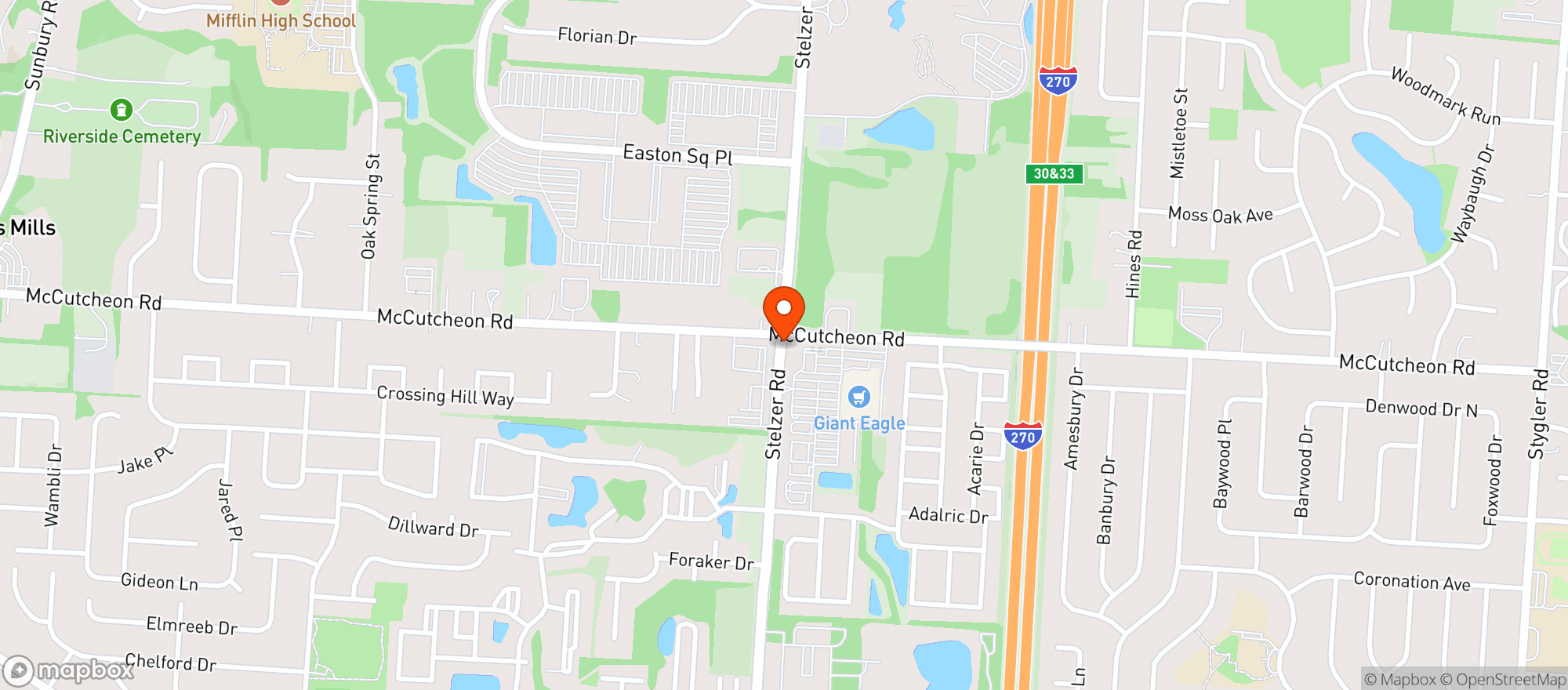 Map showing Giant Eagle