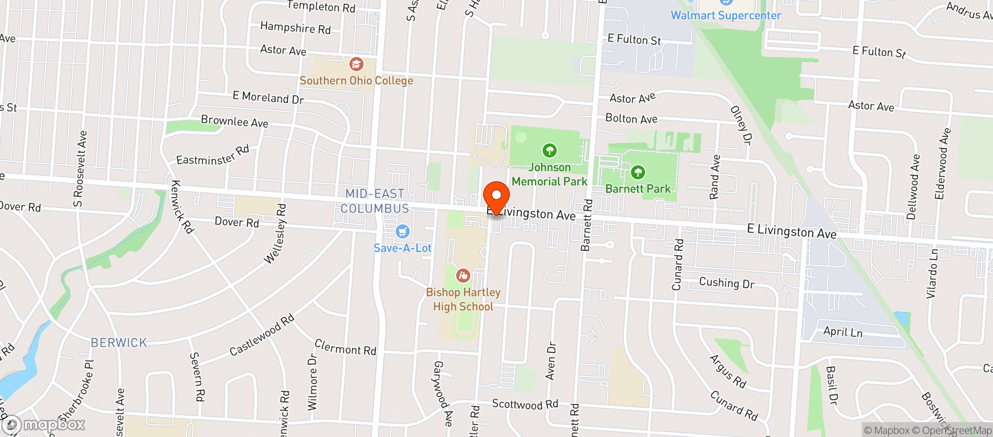 Map showing Am Legion 430 Columbus