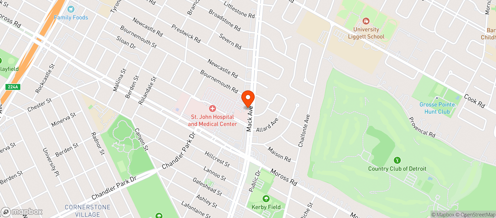 Map showing Churchills Bistro Cigar Bar