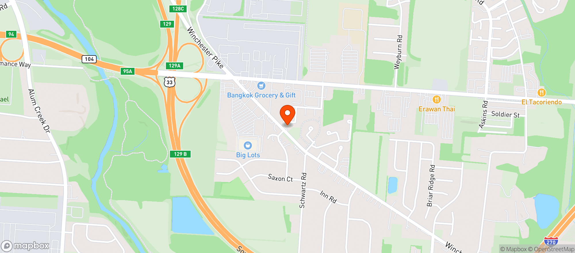 Map showing Marathon Winchest Pk Cbus