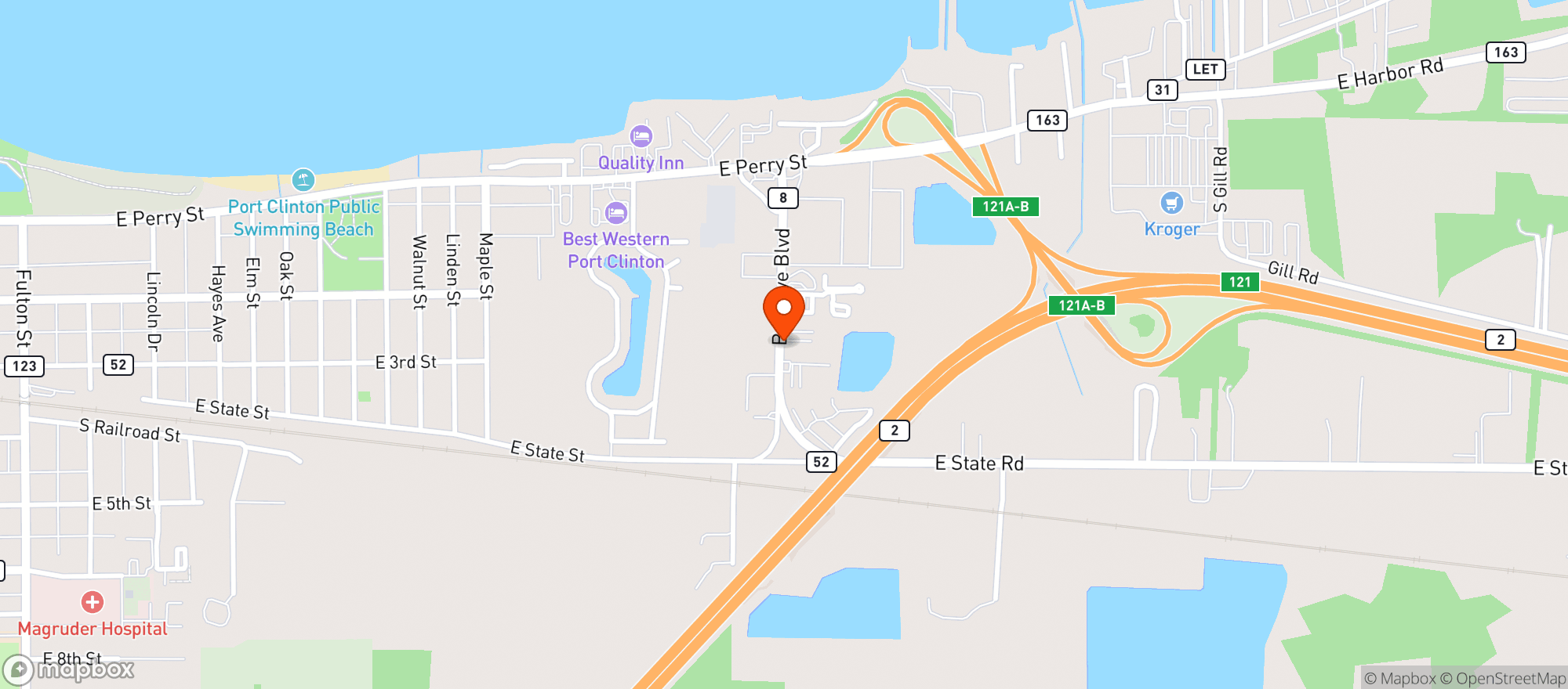 Map showing Elks Lodge #1718