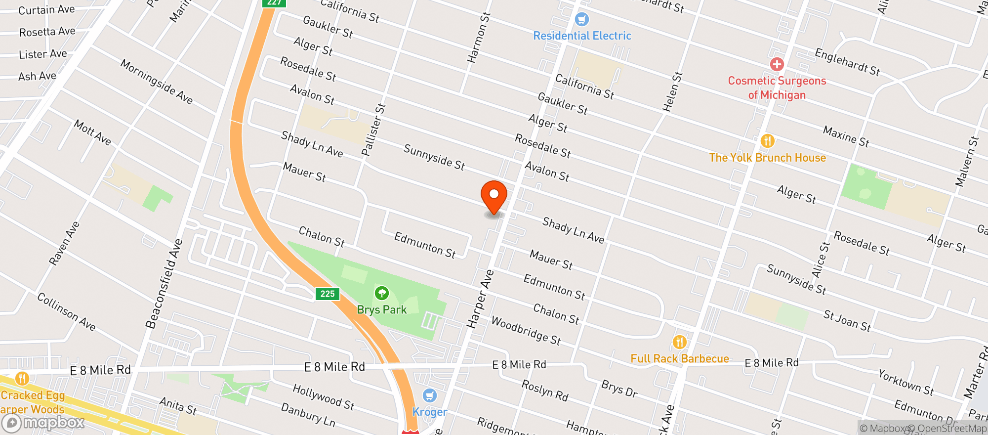 Map showing 7-Eleven (Harper Ave)