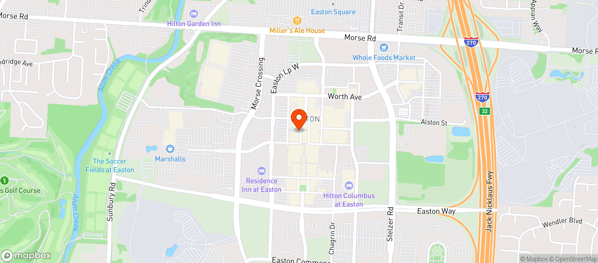Map showing Napa Kitchen Easton