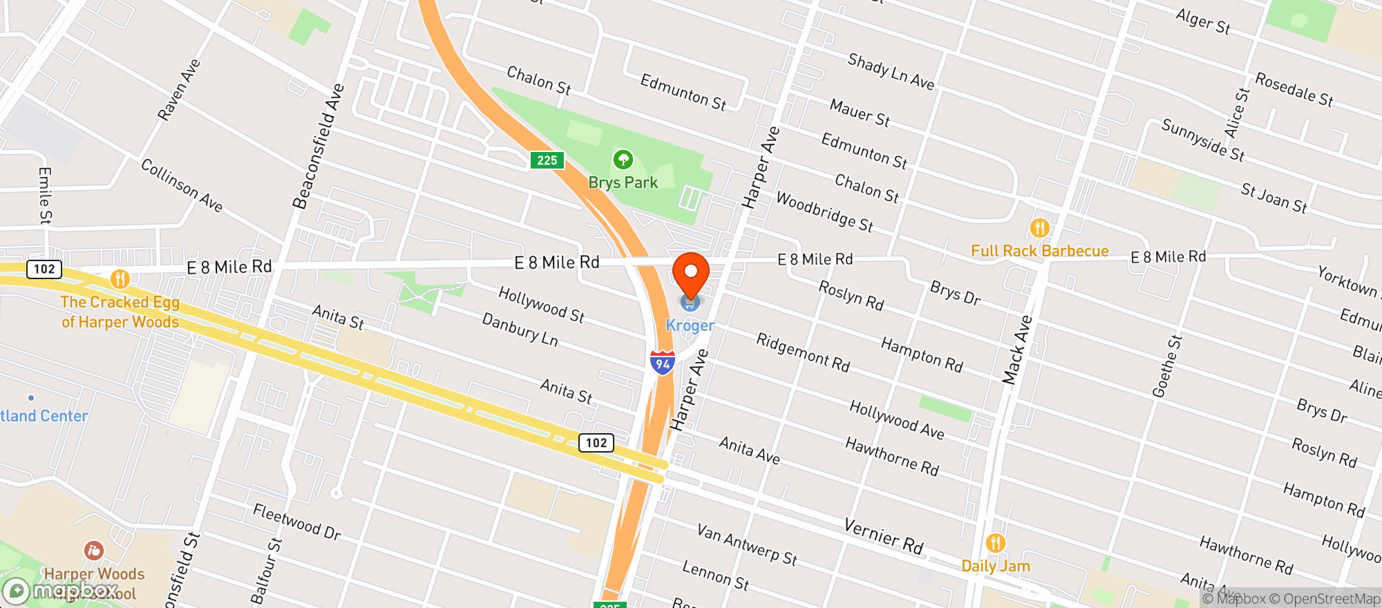 Map showing Kroger