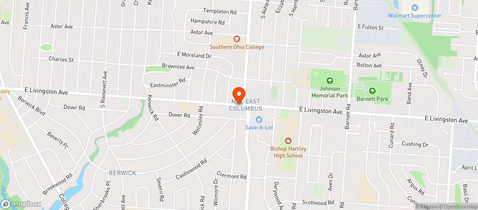 Map showing New Bottle Cap Beverage