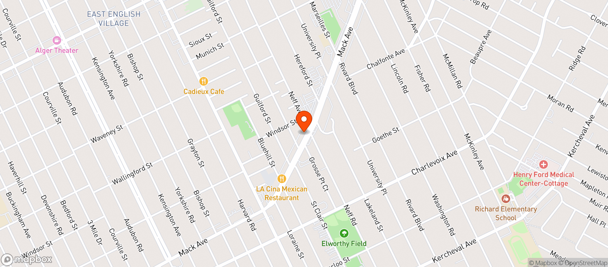 Map showing Bogartz Sports & Music Cafe