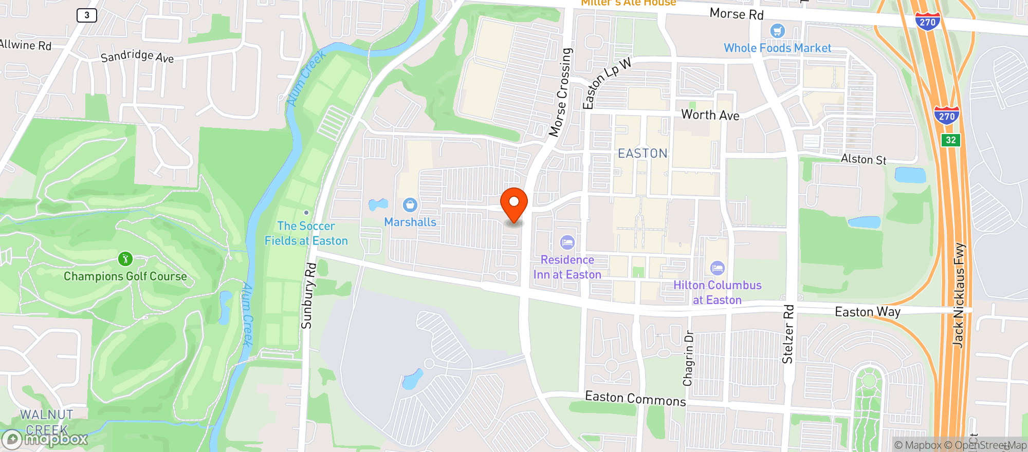 Map showing Buffalo Wild Wings