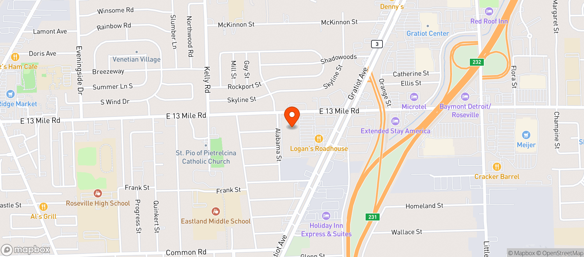 Map showing Kroger