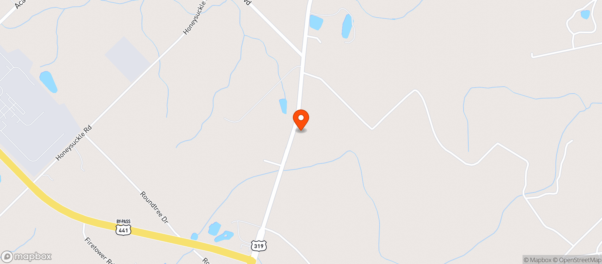 Map showing American Package Shop
