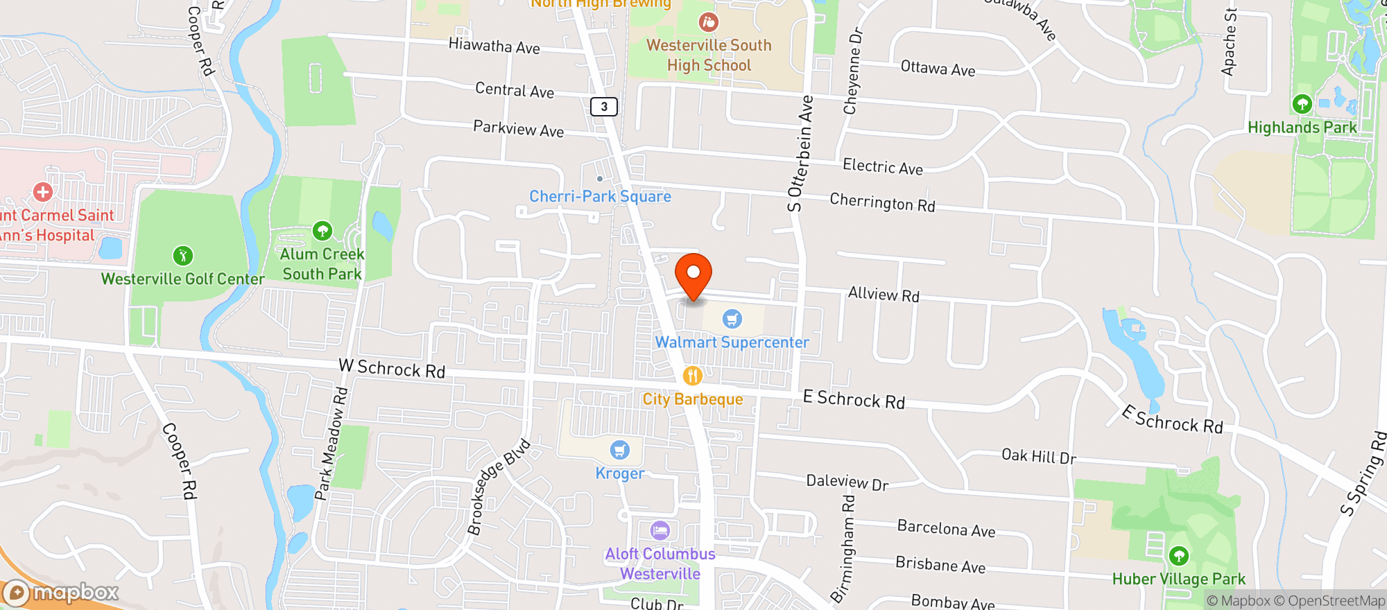 Map showing Advanced Vapor (Westerville)