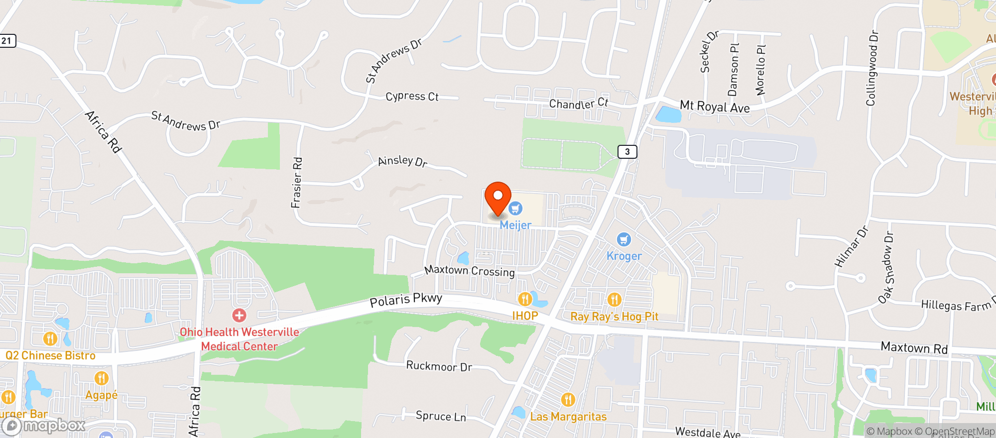 Map showing Meijer