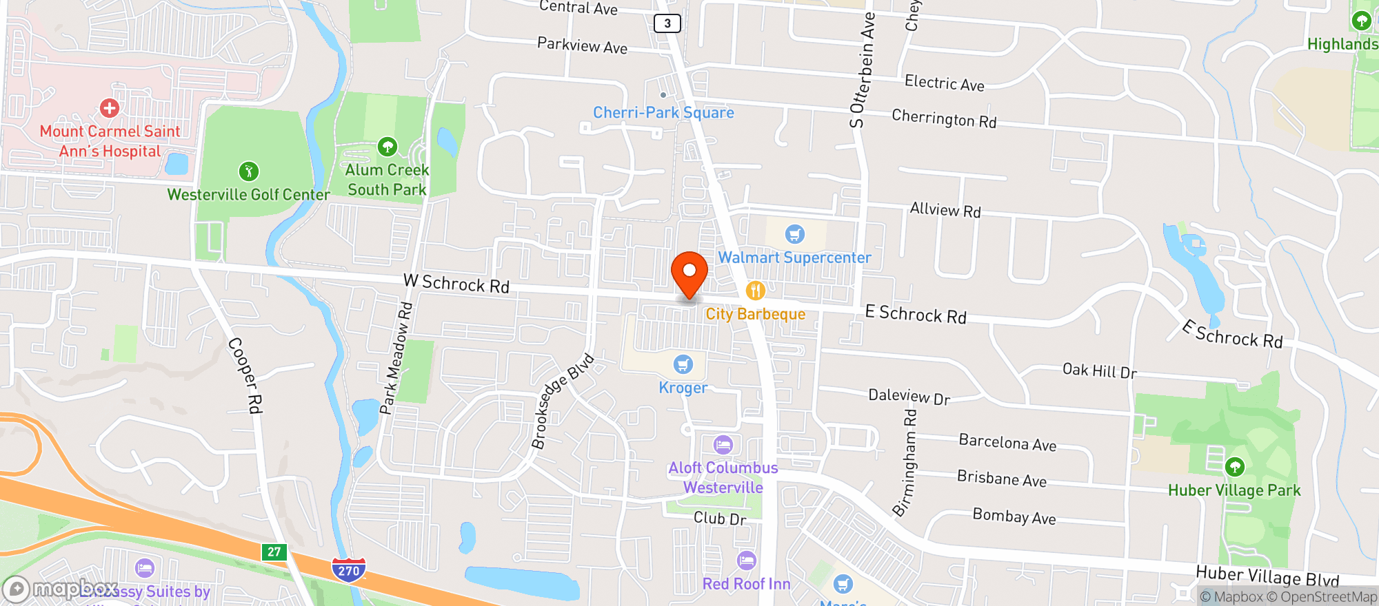 Map showing Kroger