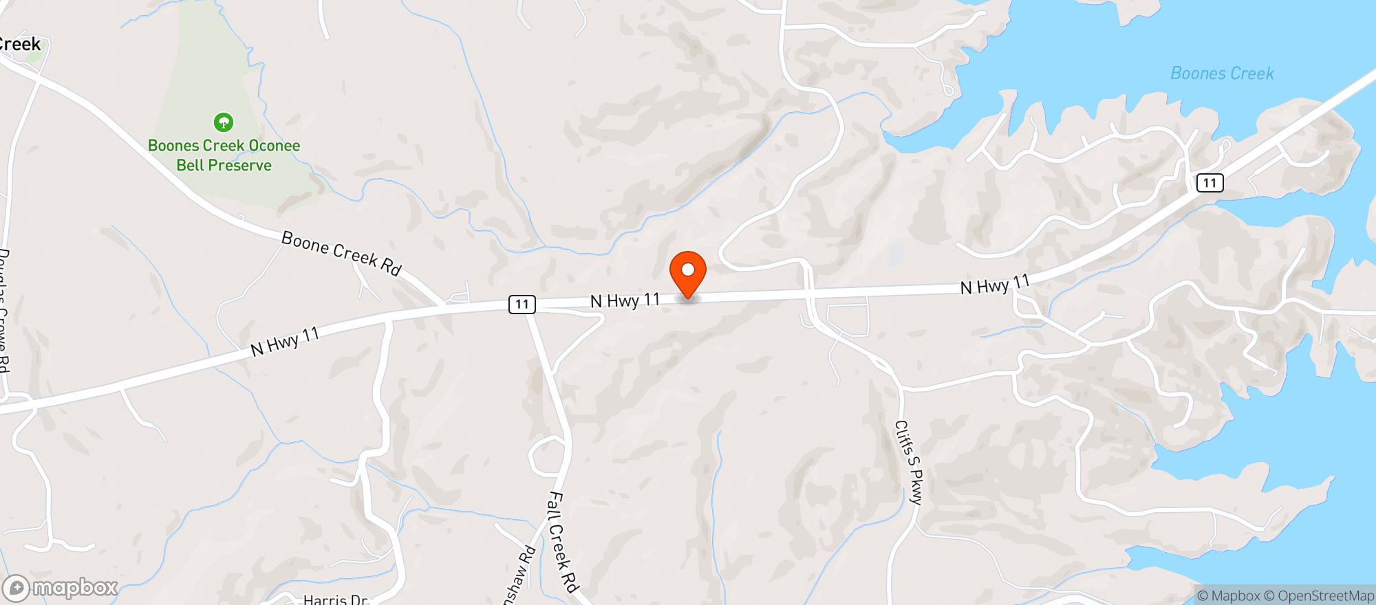 Map showing Crave Kitchen