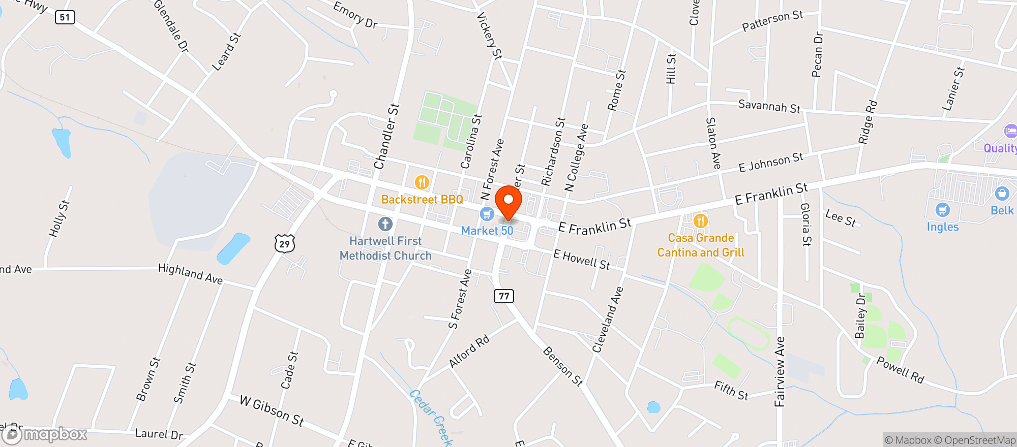 Map showing Pap S Tobacco Outlet