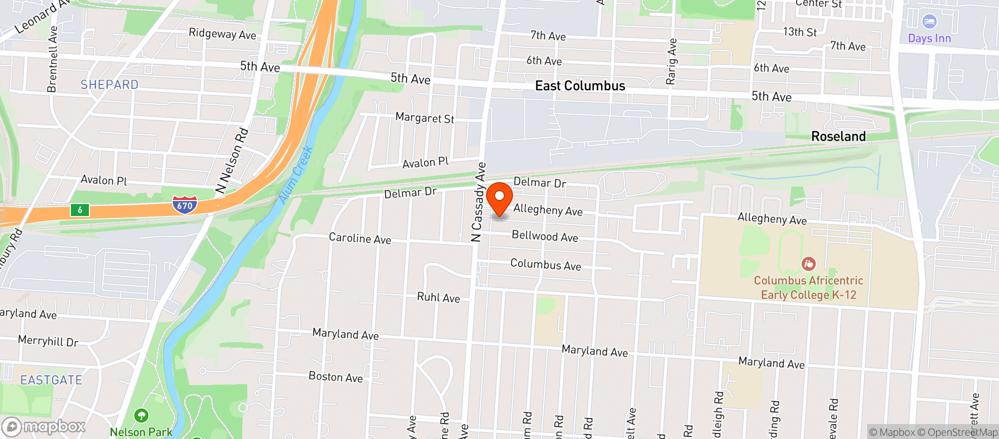 Map showing Bexley Mart