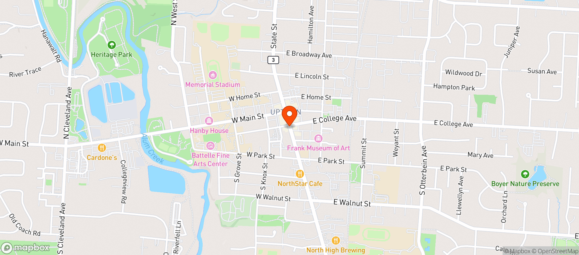 Map showing Jimmy Vs Grill & Pub