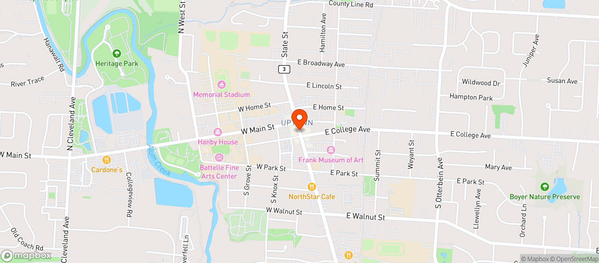 Map showing Blue Santa Cantina