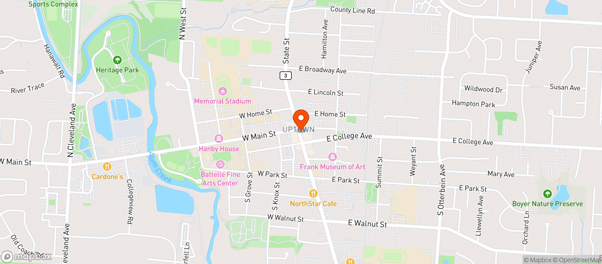 Map showing Old Bag Of Nails