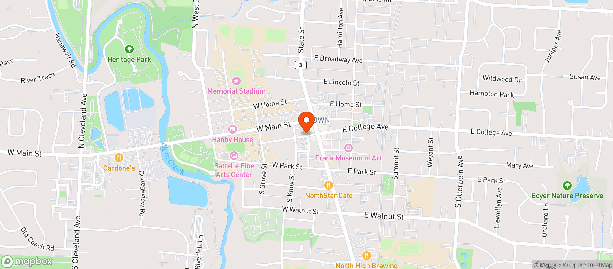 Map showing Ampersand Asian Supper Club