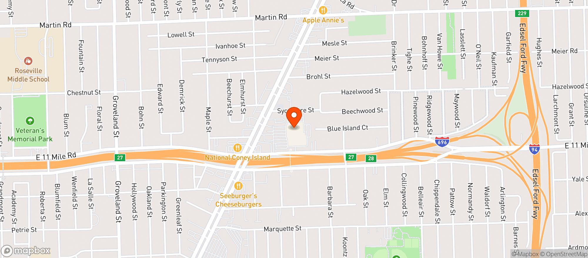 Map showing Costco
