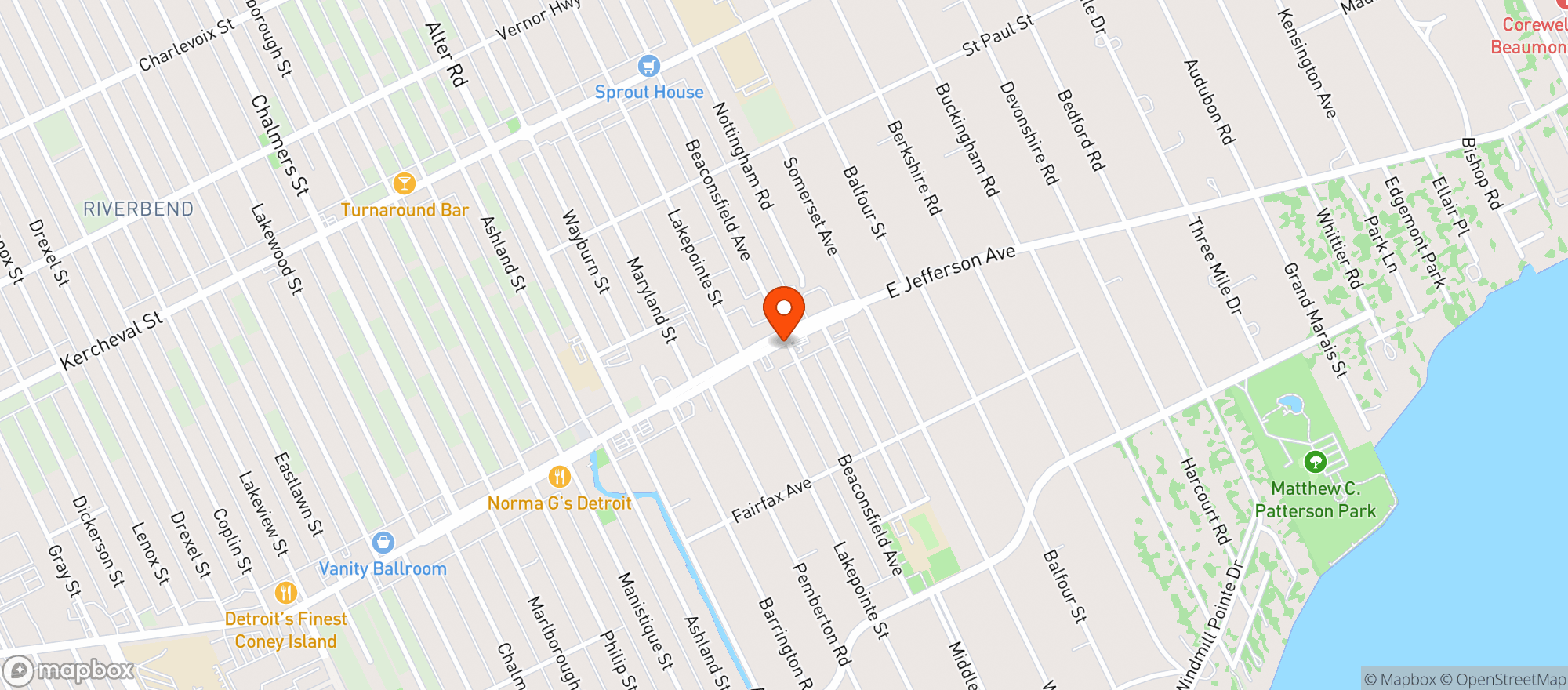 Map showing Village Wine Shoppe