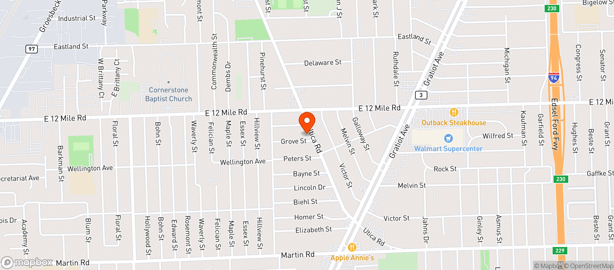 Map showing Stonewood Lounge