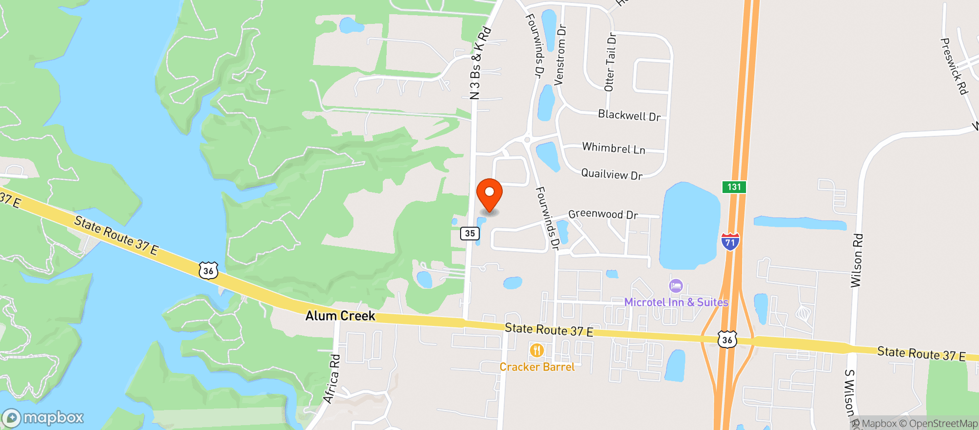Map showing Bronzed Bunny