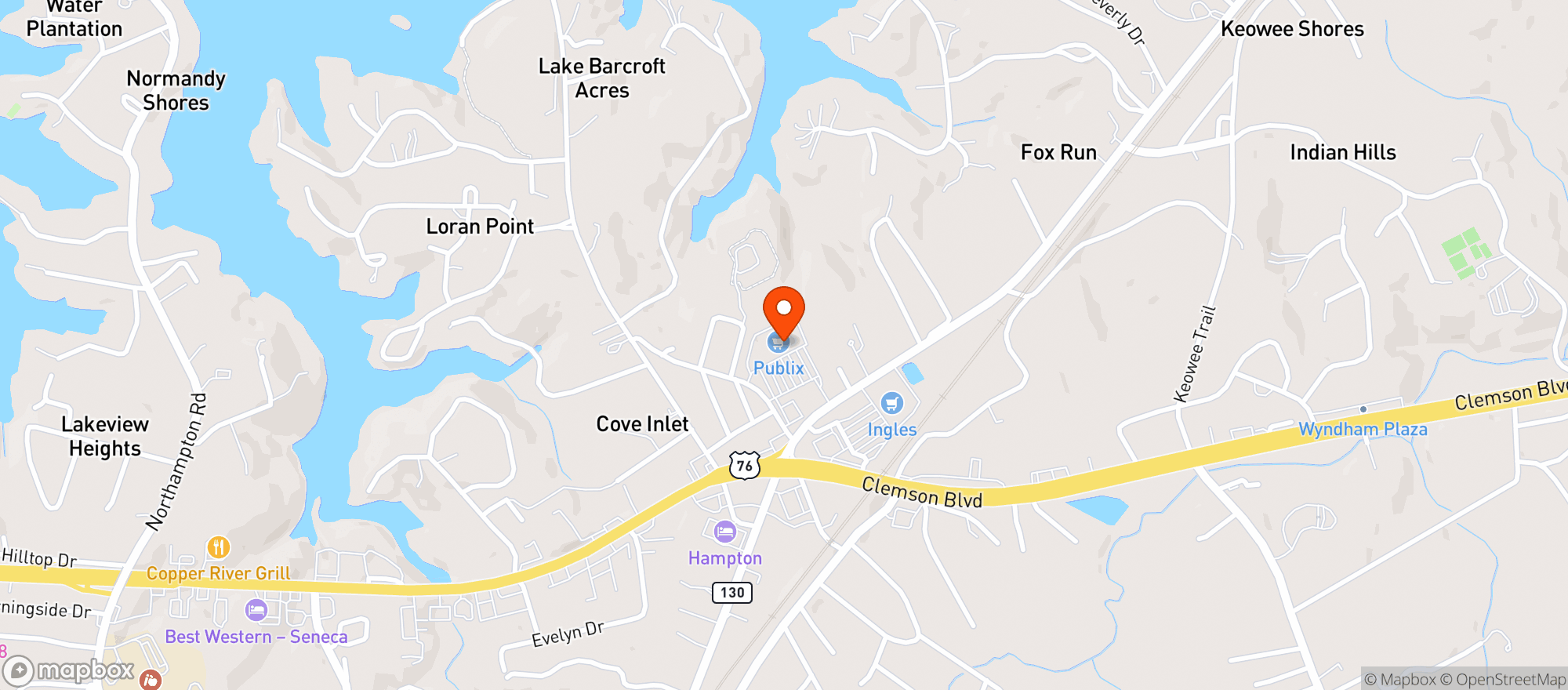 Map showing Publix Super Market