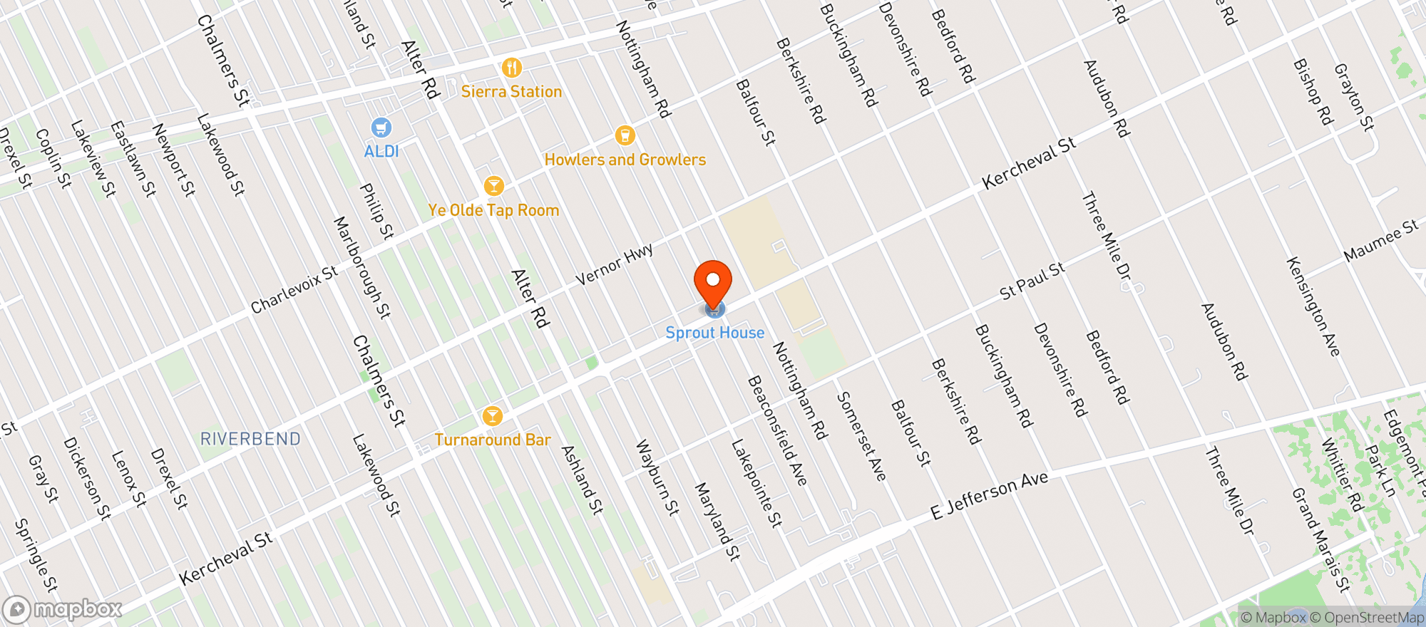 Map showing Rustic Cabins Bar