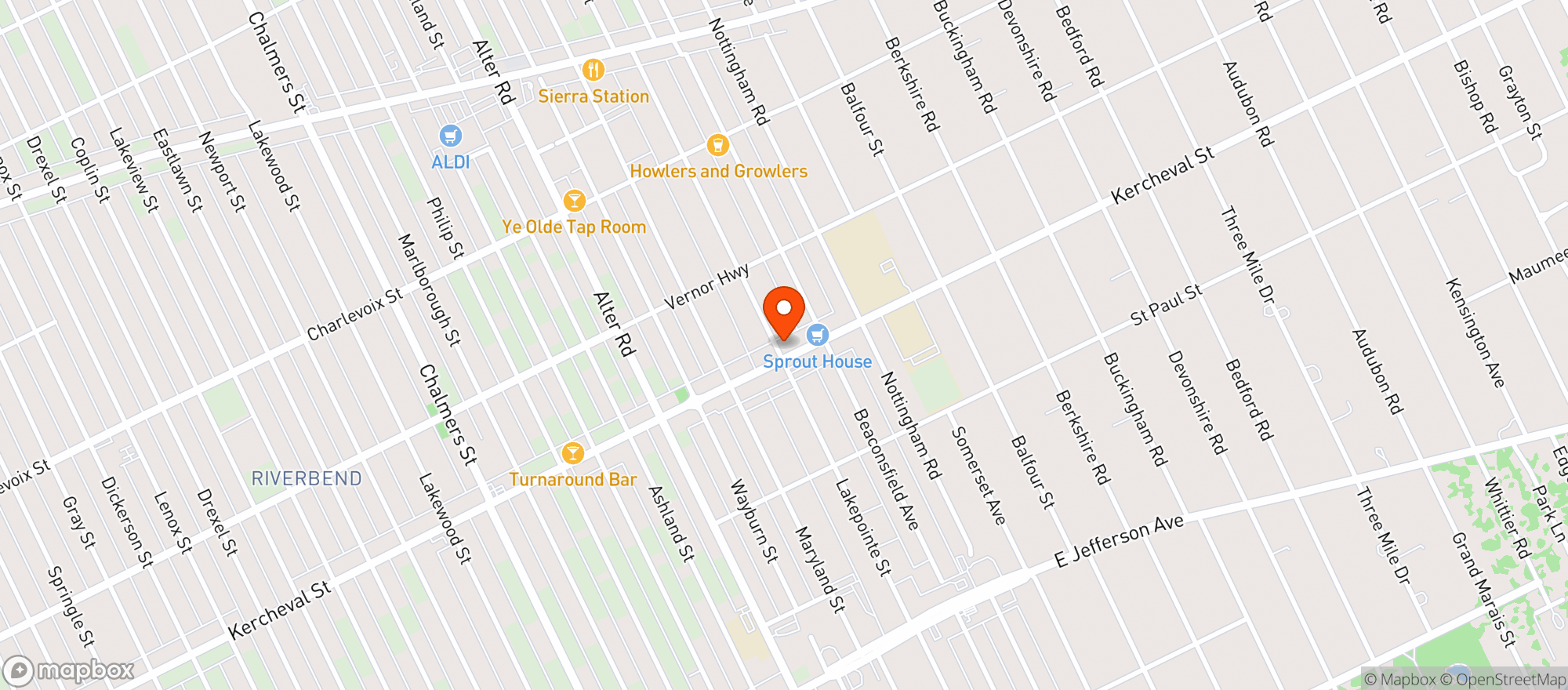 Map showing The Bricks Pizzeria