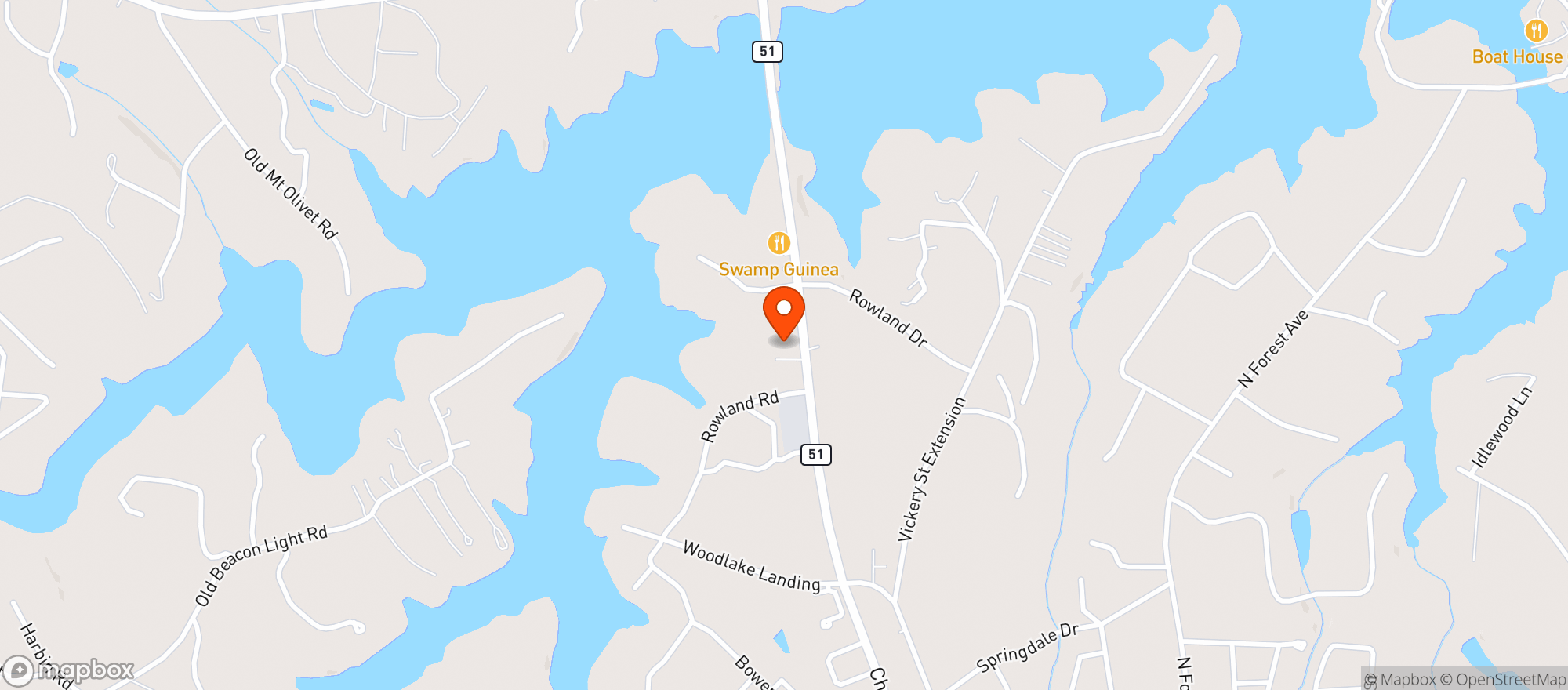 Map showing Bp Lake Hartwell