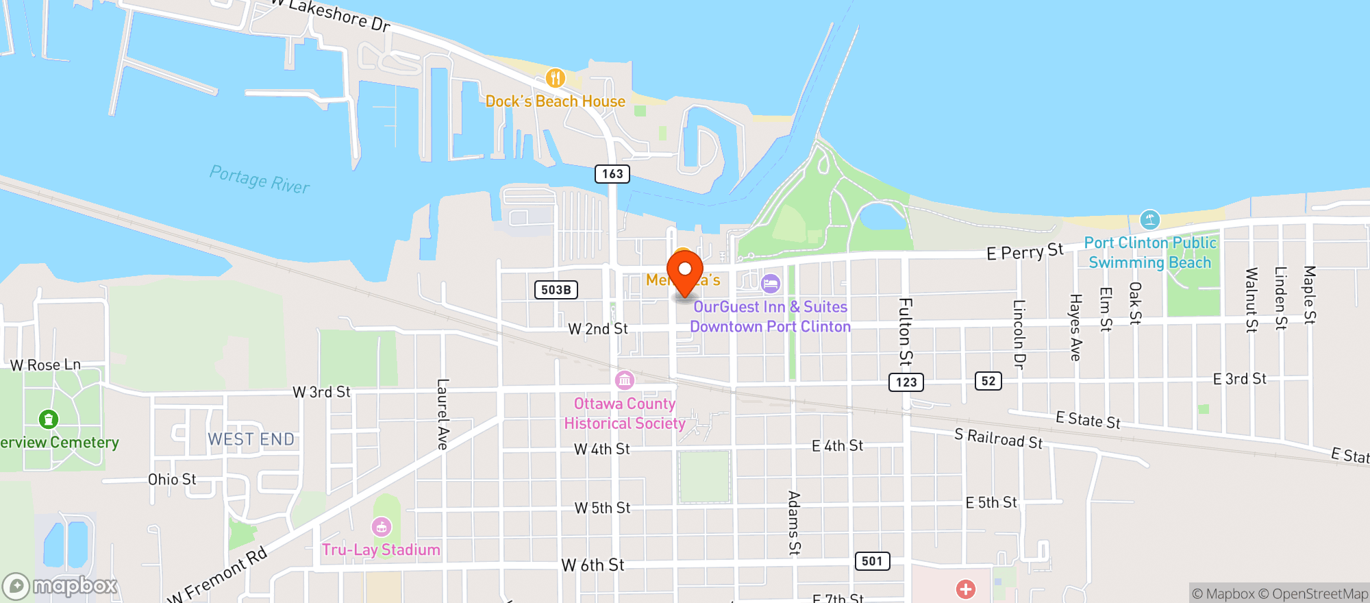 Map showing Poseidon Lounge