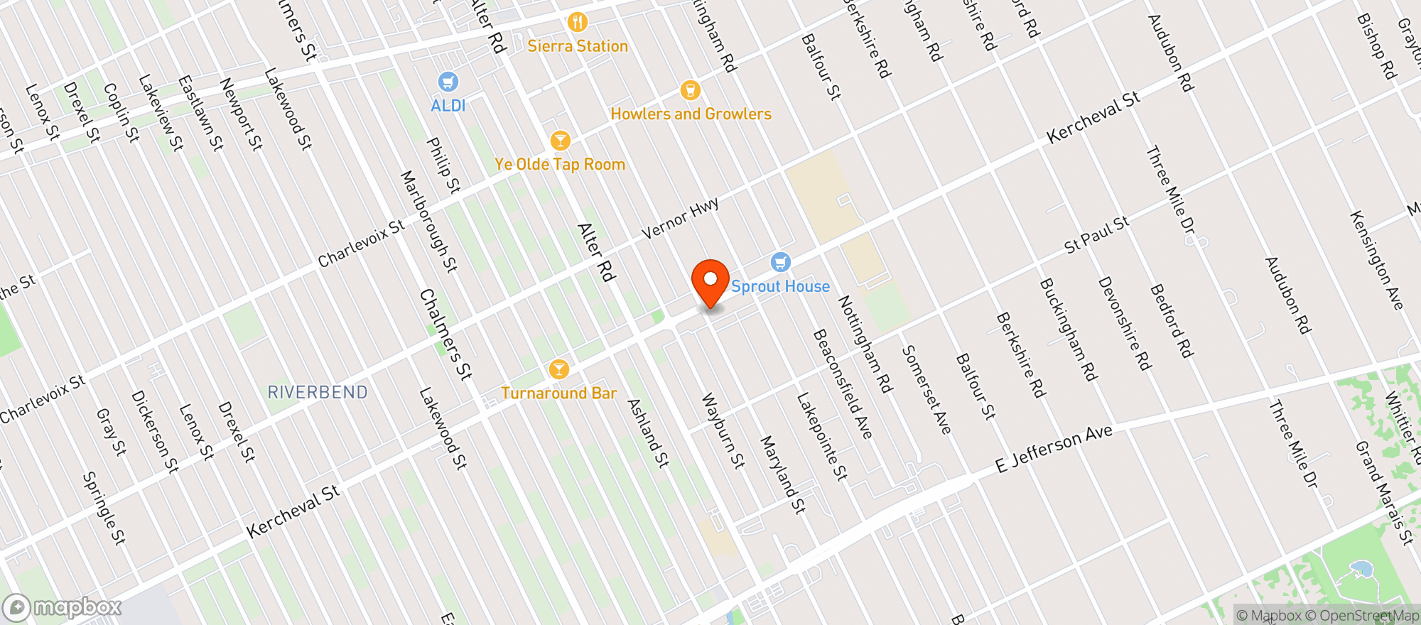 Map showing Park Grill