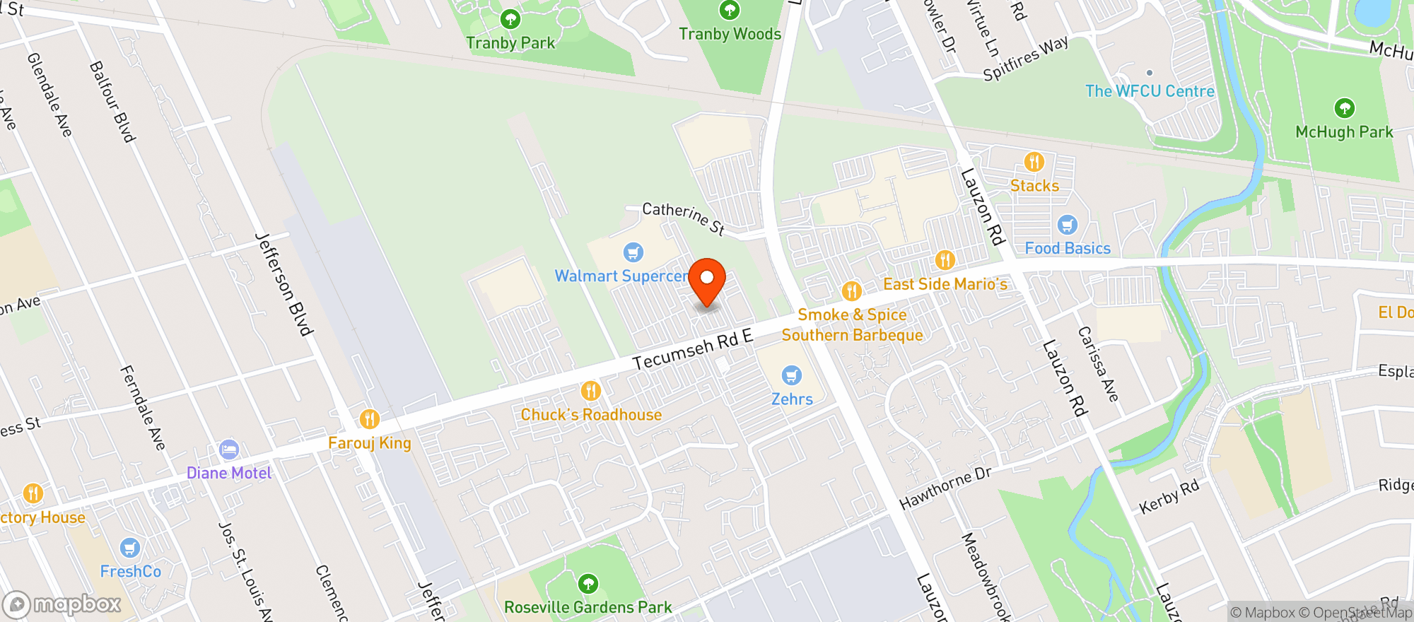 Map showing Staples