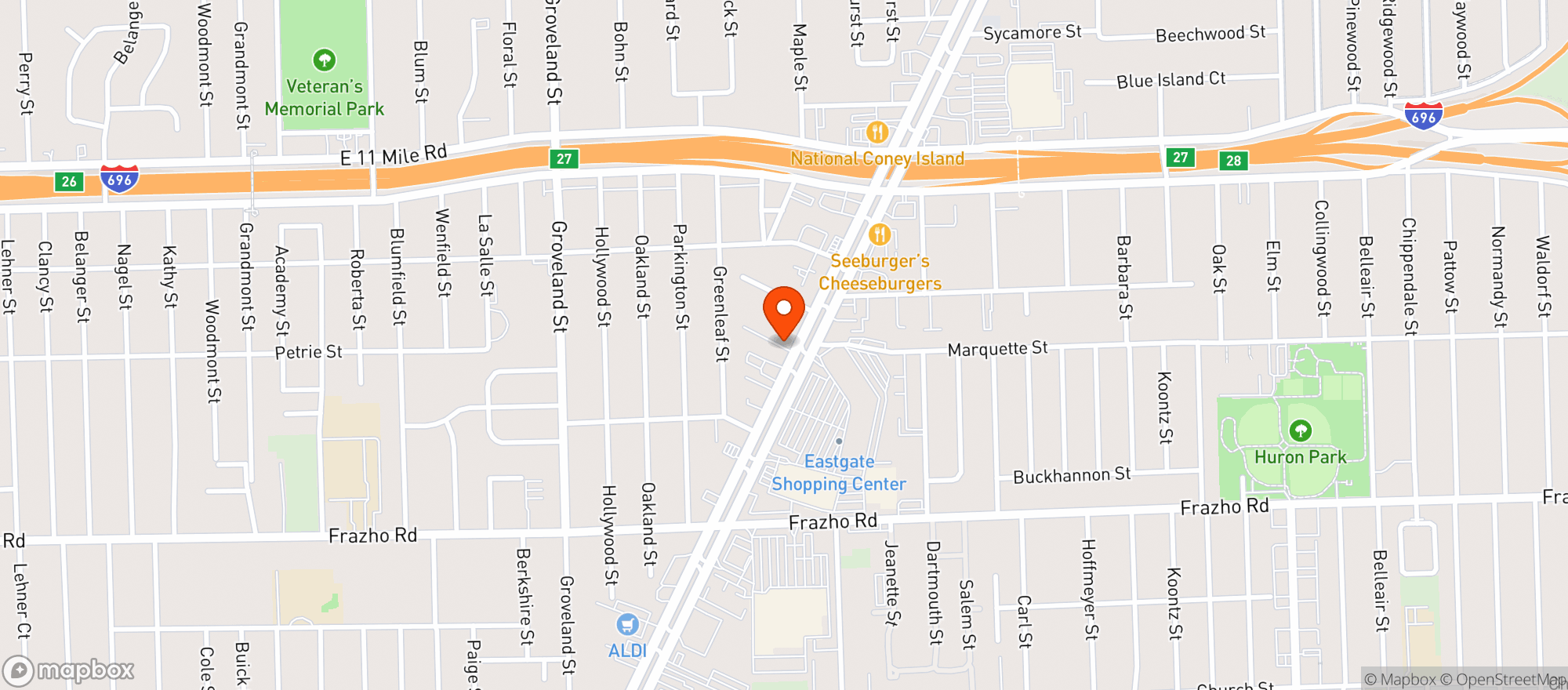Map showing Door Dash