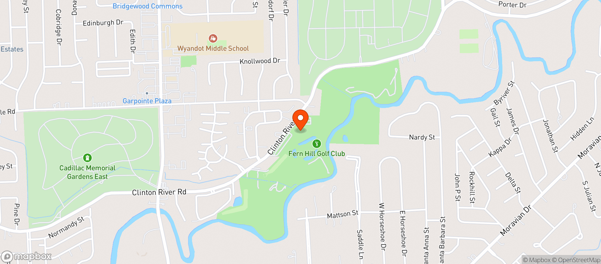 Map showing Fern Hill Golf Club