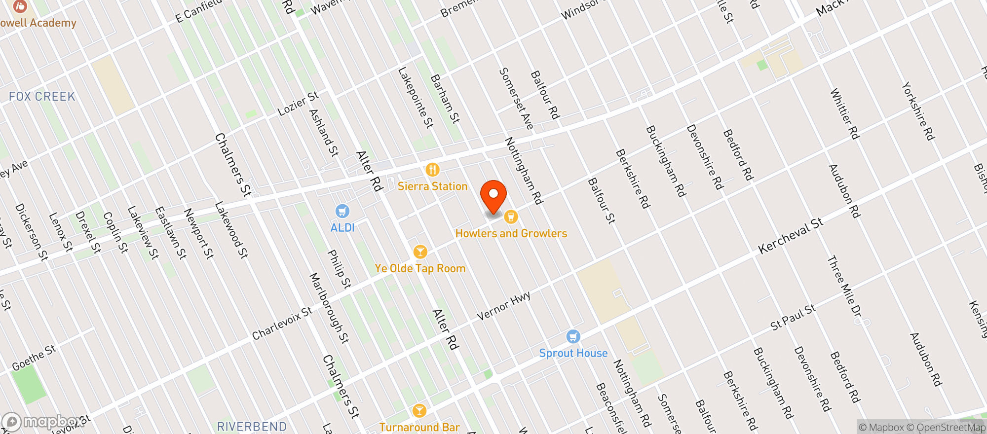 Map showing Park Place Liquor