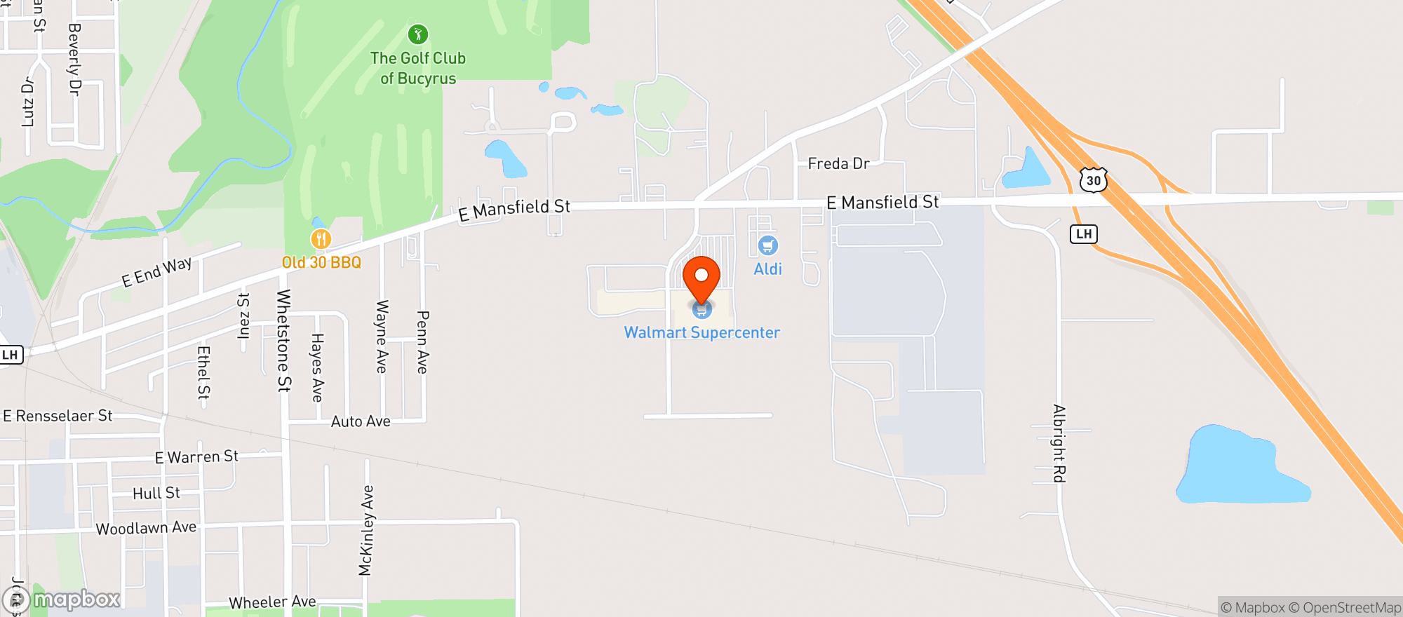 Map showing Walmart Supercenter