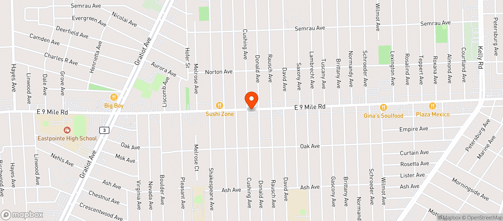 Map showing Luckys Star Liquor