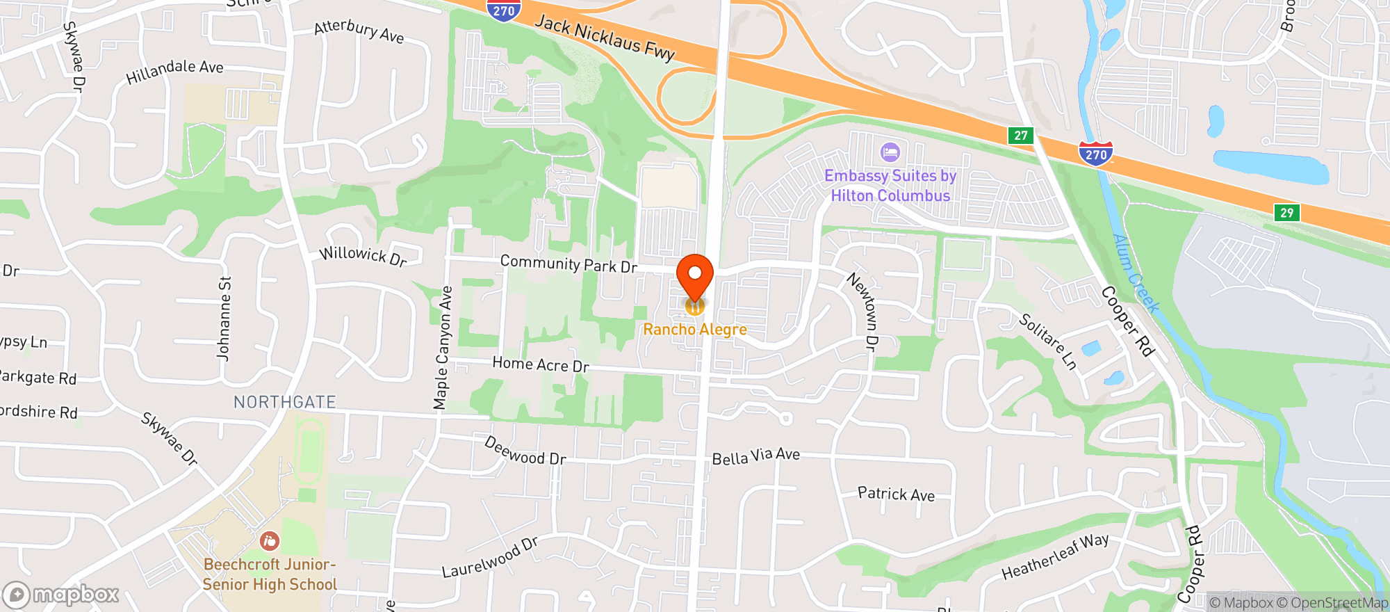 Map showing Don Tequila Mexican Grill