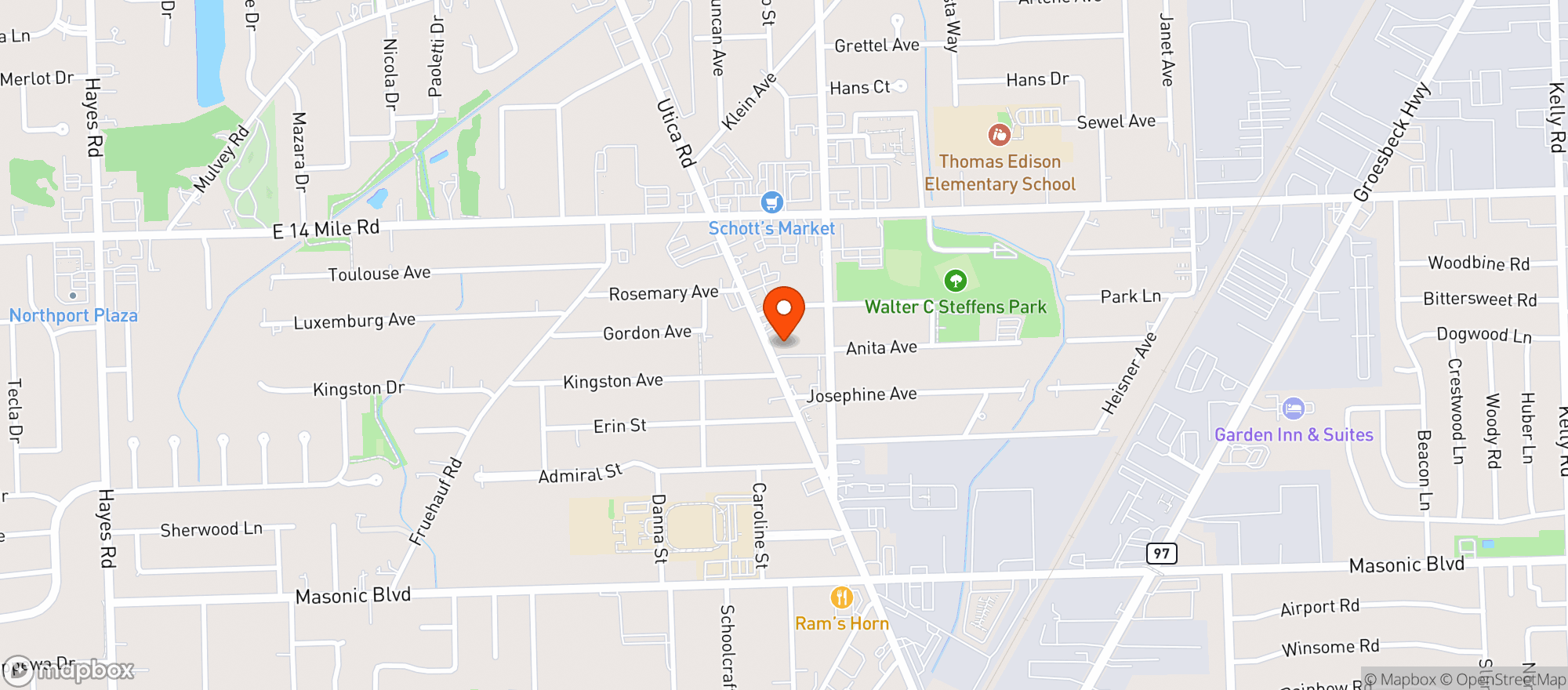 Map showing SAL'S LIQUOR