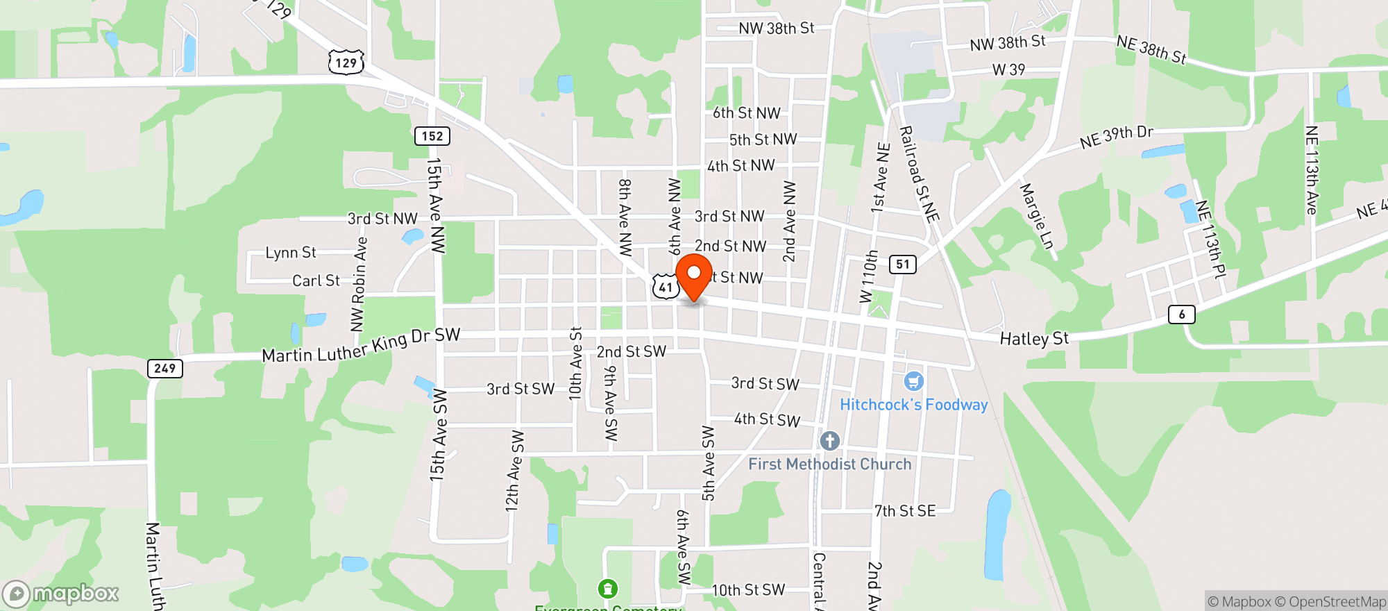 Map showing Jasper Liquor Store